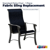 Standard Patio Chair - 1 Piece Fabric Sling Replacement